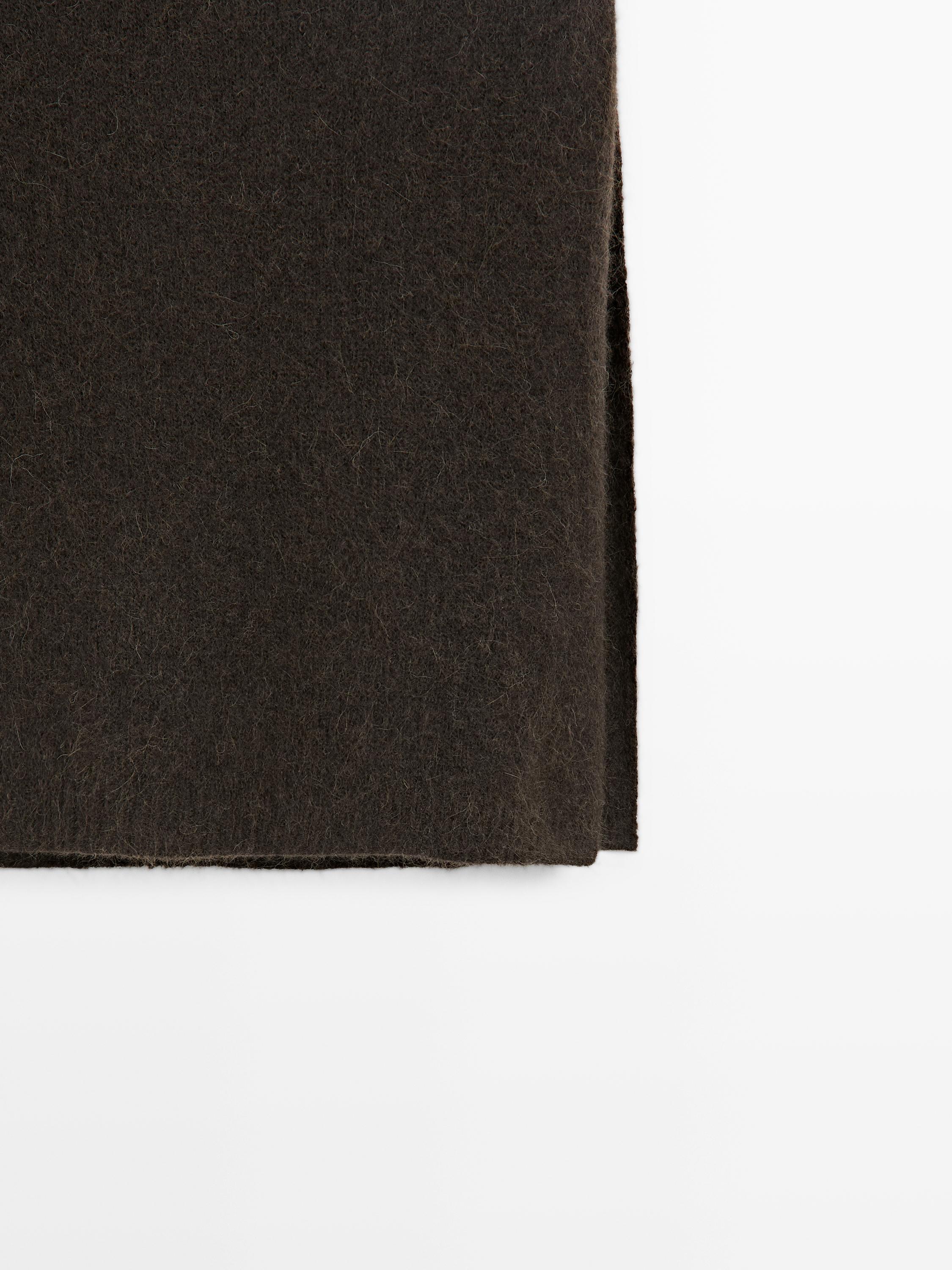 Hooded alpaca blend bib